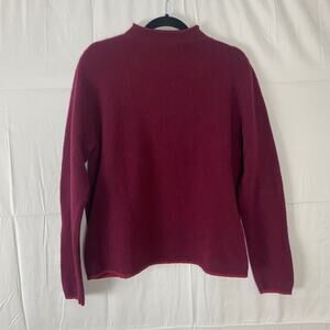 Venezia Jeans Lambswool Blend Sweater Burgundy Size 14/16 Warm Classic Knit